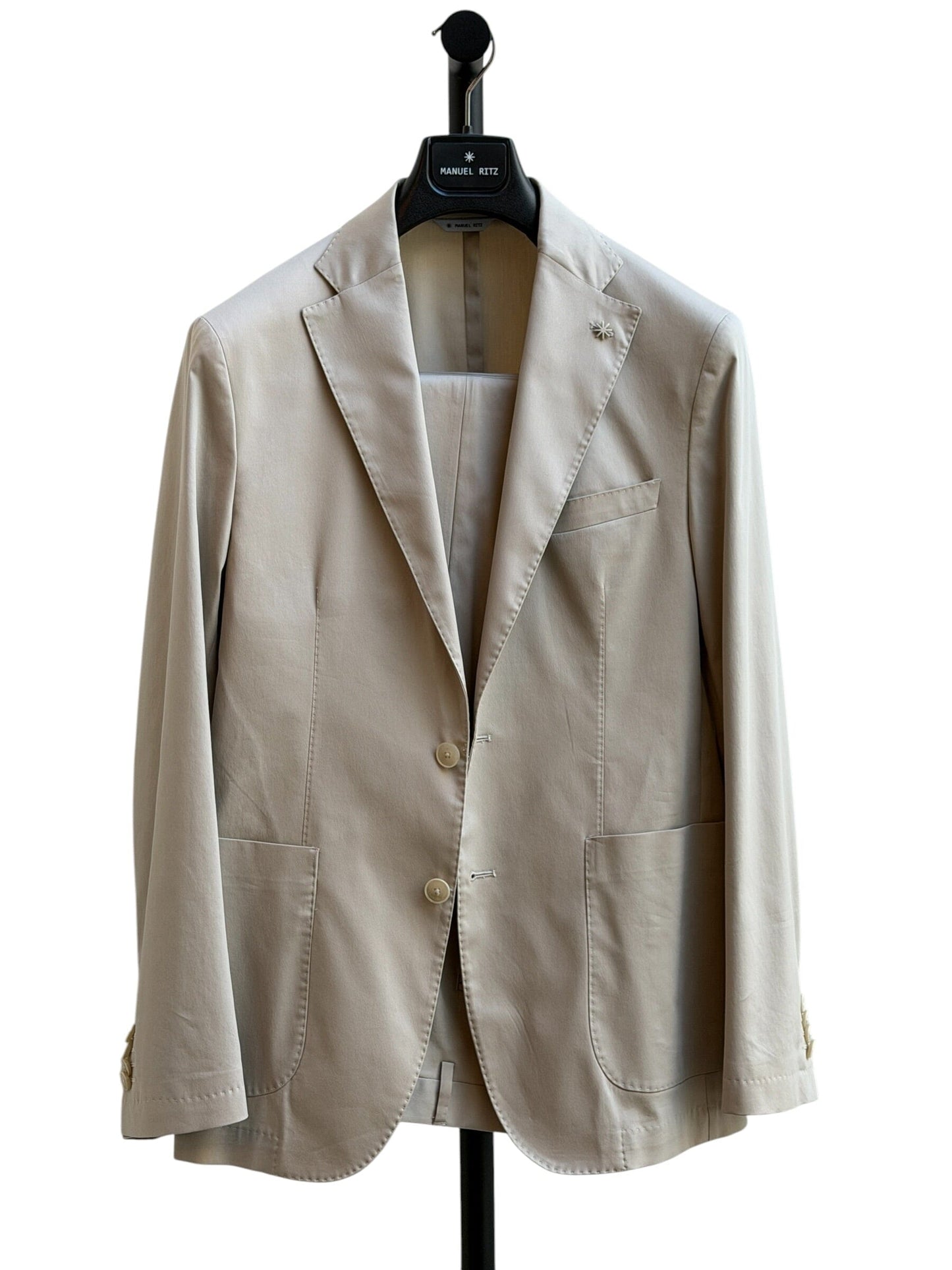 MANUEL RITZ - Suit Katoen Elastan Beige Blazers & kostuums Manuel Ritz 