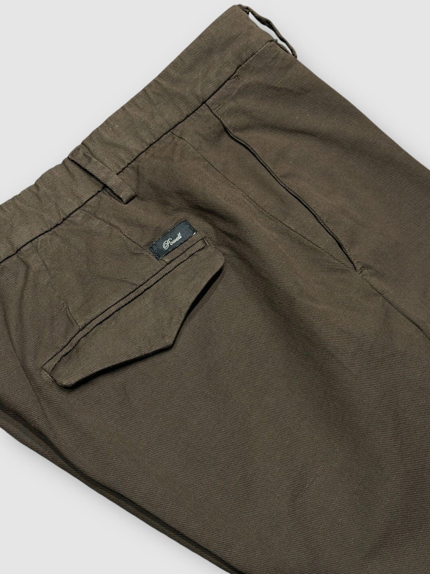 POWELL BY MASONS - Chino Katoen Linnen Donkerbruin Broeken Powell 
