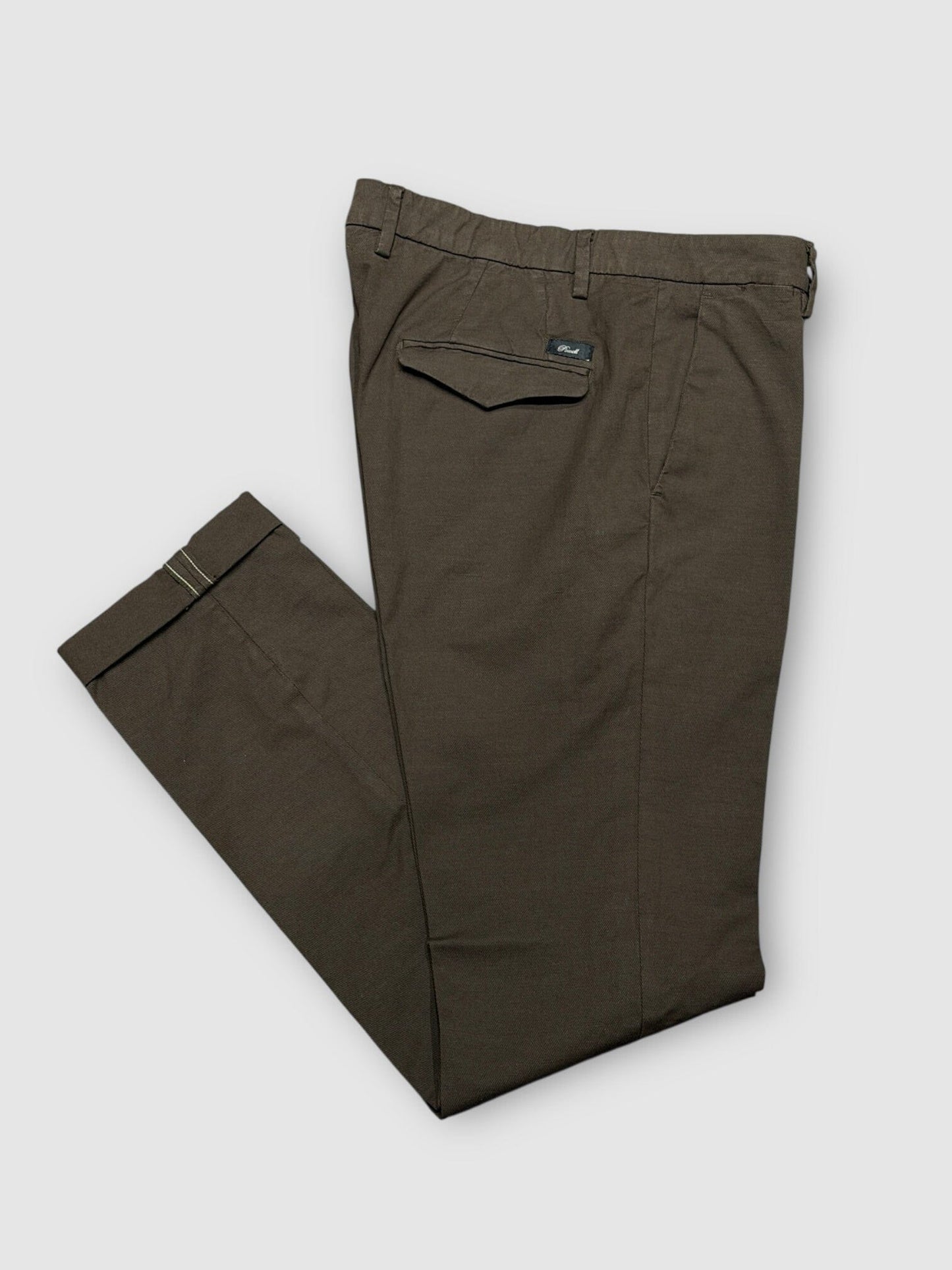 POWELL BY MASONS - Chino Katoen Linnen Donkerbruin Broeken Powell 