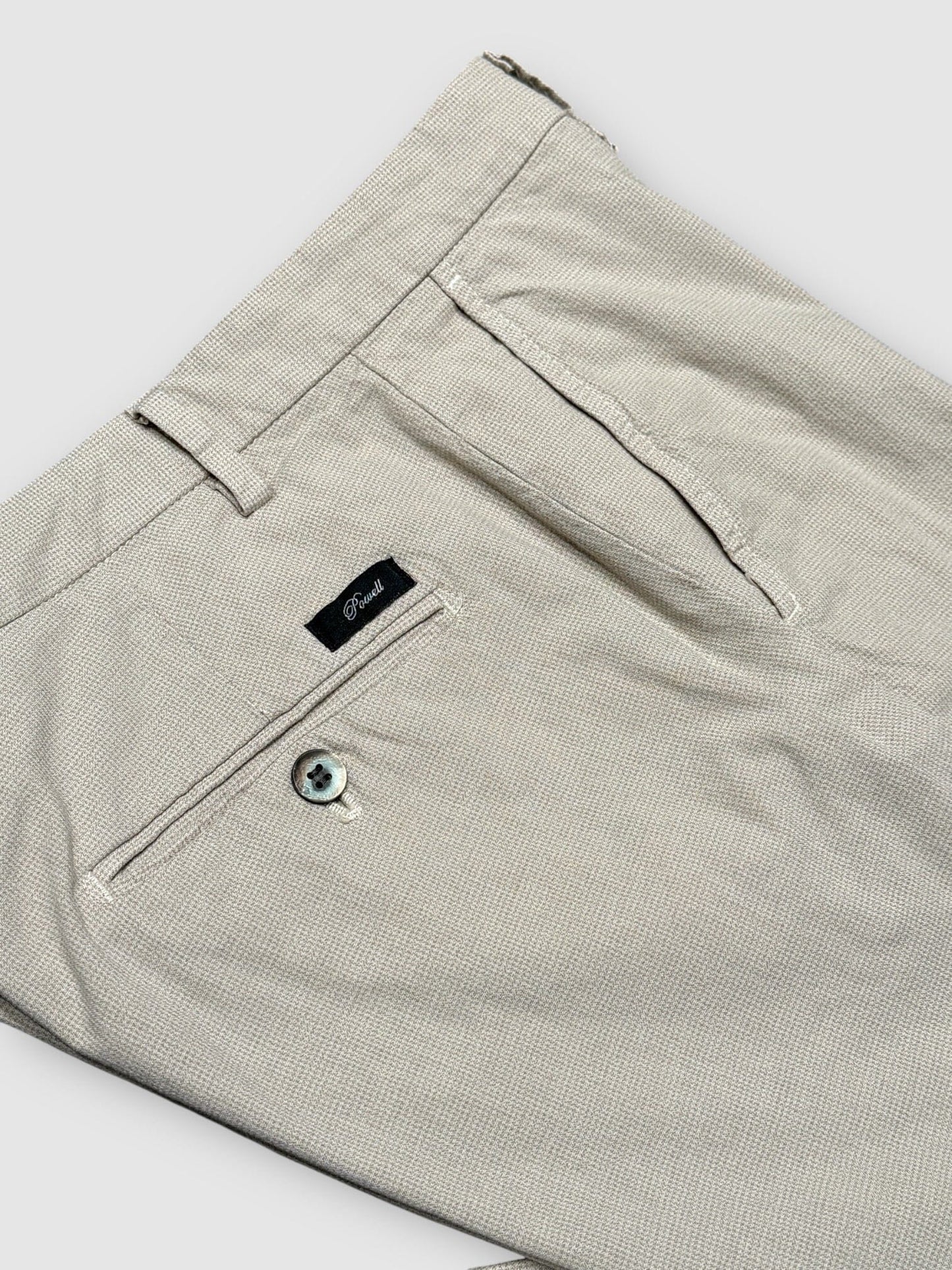 POWELL BY MASON'S - Chino Microprint Lichtbeige Broeken Powell 