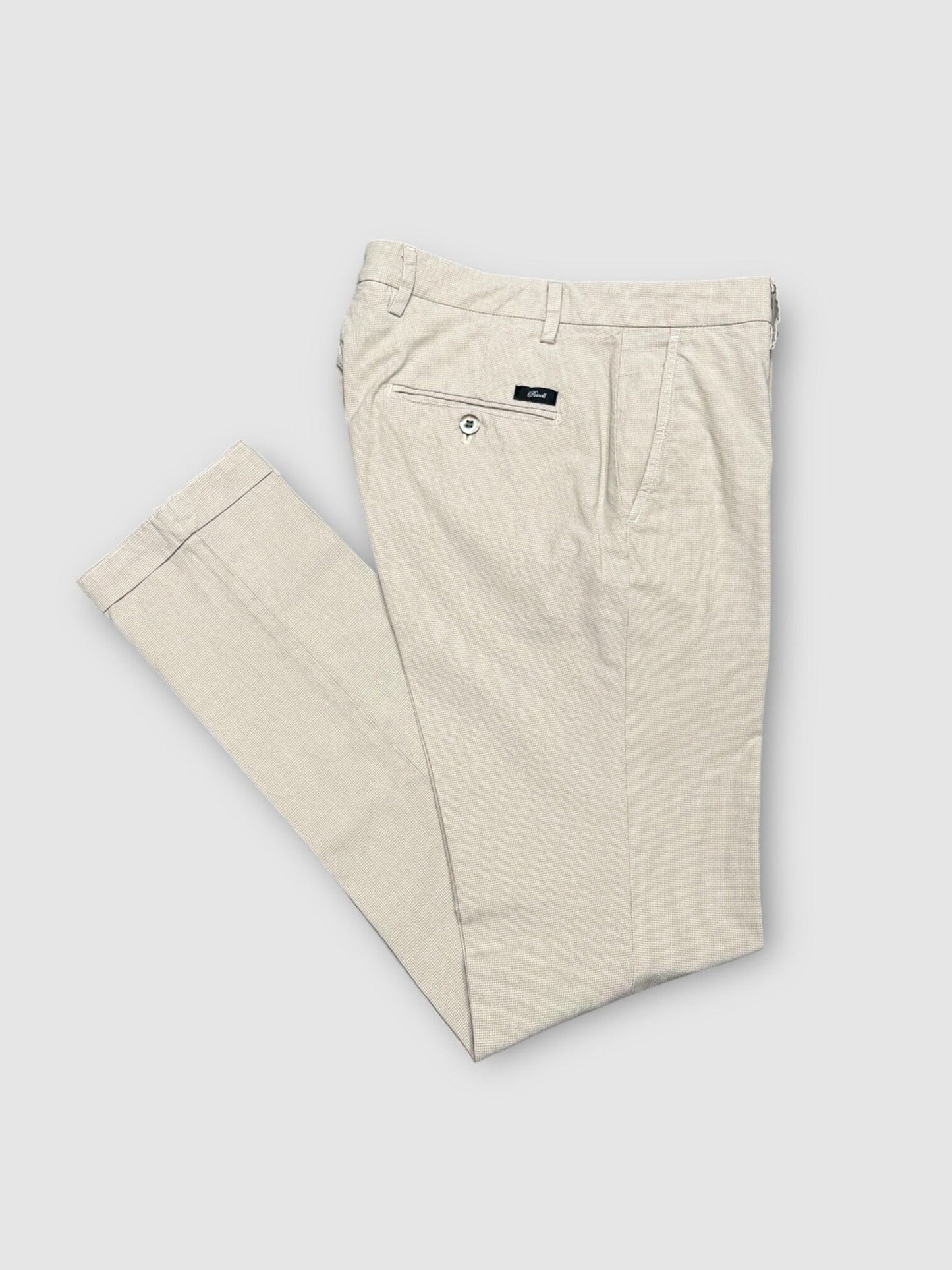 POWELL BY MASON'S - Chino Microprint Lichtbeige Broeken Powell 
