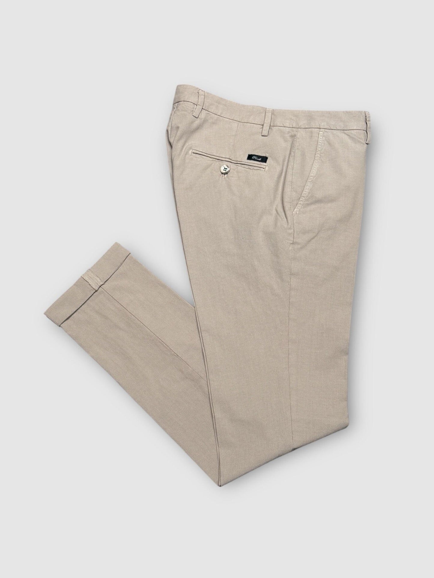 POWELL BY MASON'S - Chino Microprint Lichtbruin Broeken Powell 
