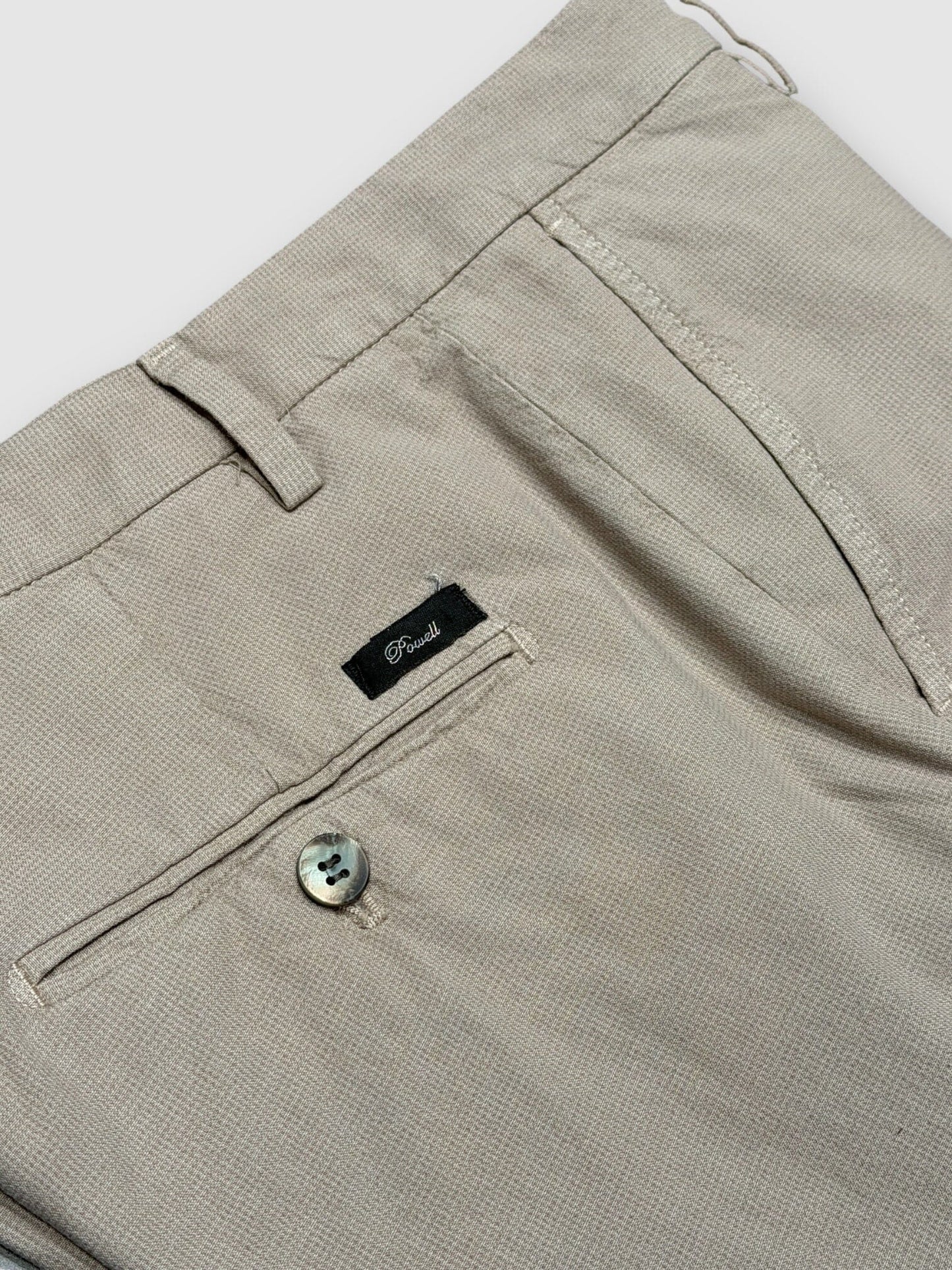 POWELL BY MASON'S - Chino Microprint Lichtbruin Broeken Powell 