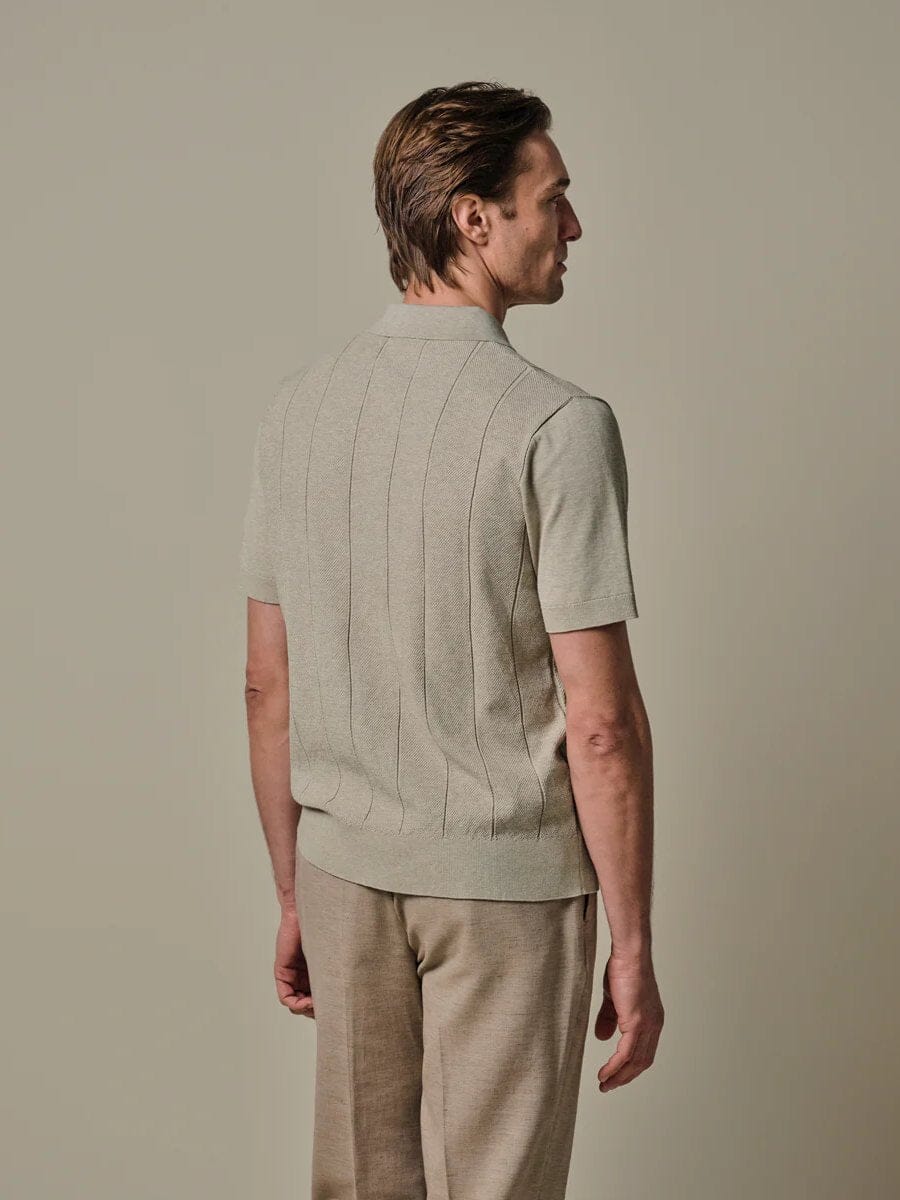 
                  
                    PROFUOMO - Beige Aero Ease Striped Polo Polo's Profuomo 
                  
                