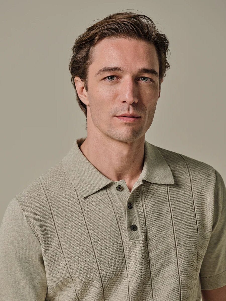 
                  
                    PROFUOMO - Beige Aero Ease Striped Polo Polo's Profuomo 
                  
                