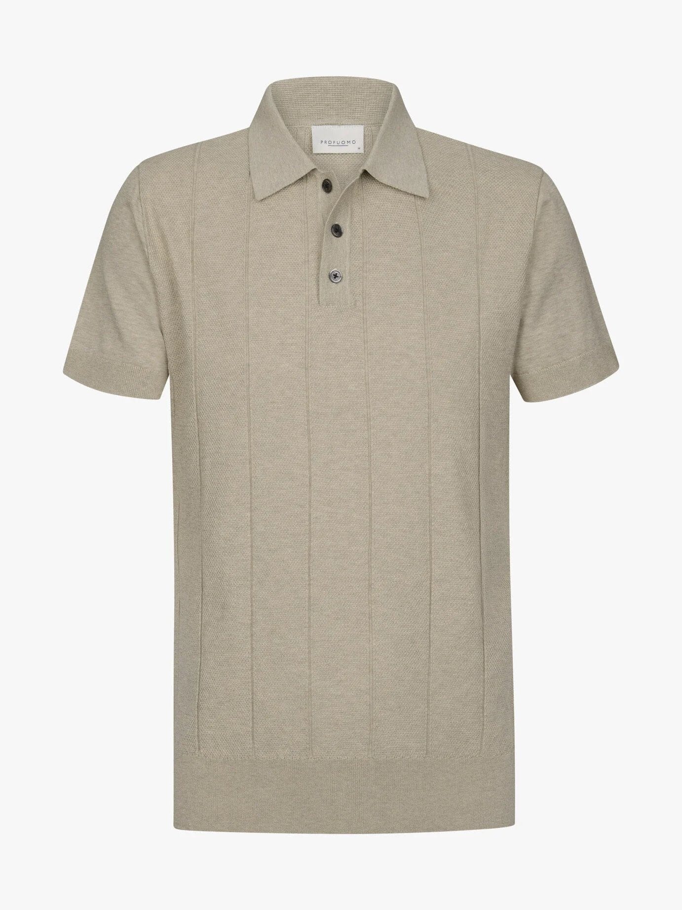 PROFUOMO - Beige Aero Ease Striped Polo Polo's Profuomo 