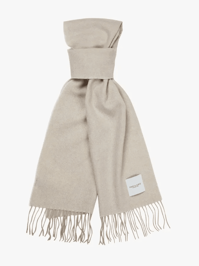 PROFUOMO - Beige Lamswollen Sjaal Sjaals Profuomo 