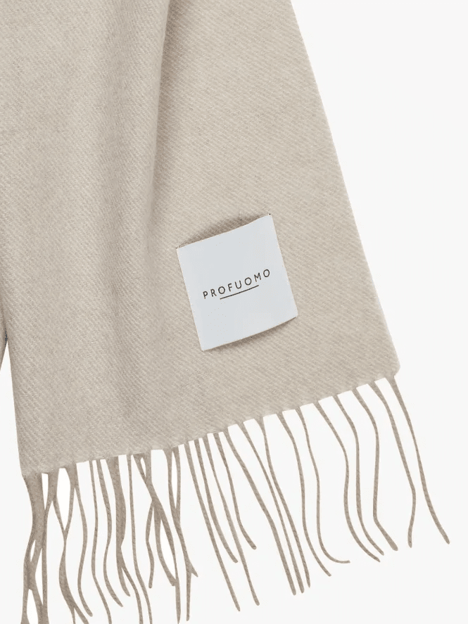 PROFUOMO - Beige Lamswollen Sjaal Sjaals Profuomo 