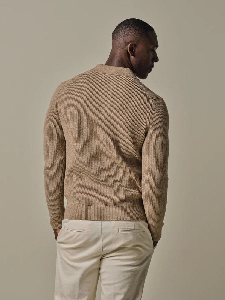 
                  
                    PROFUOMO - Beige Rib Polo Truien Profuomo 
                  
                