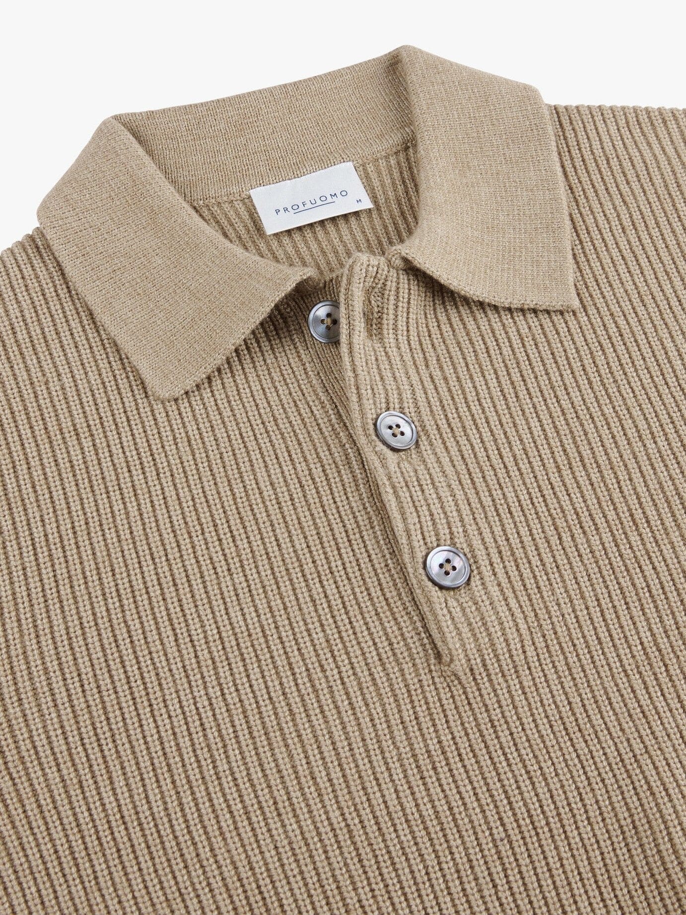 
                  
                    PROFUOMO - Beige Rib Polo Truien Profuomo 
                  
                