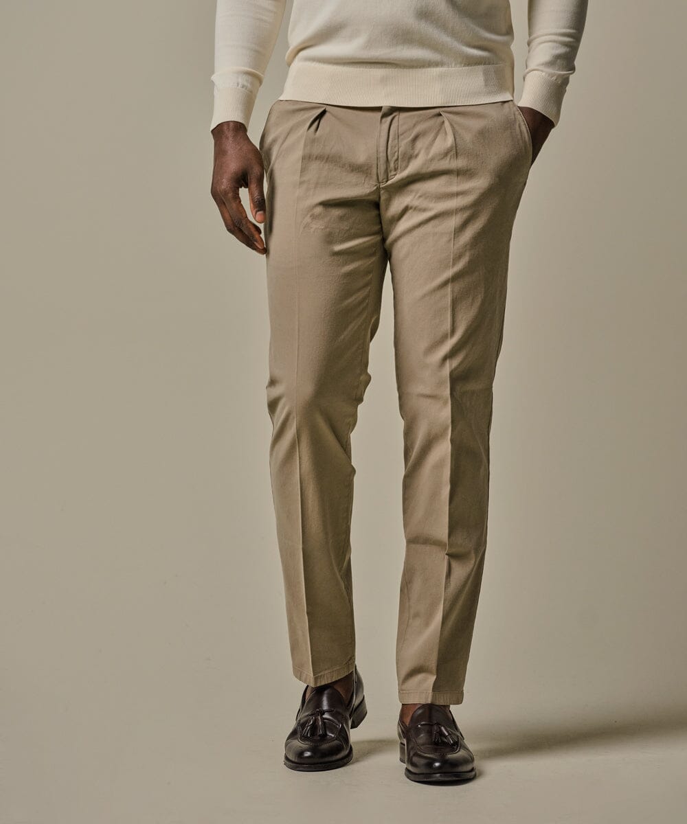 PROFUOMO - Beige Stretch Chino Broeken Profuomo 