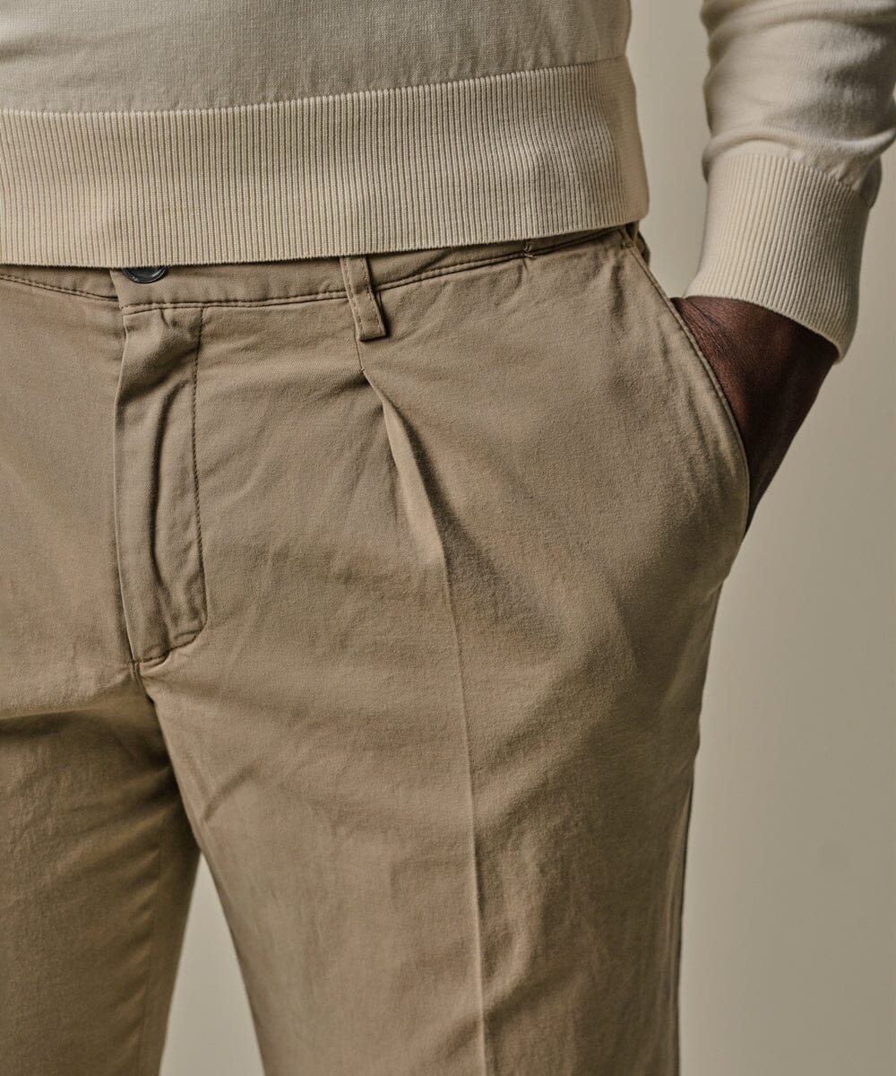 PROFUOMO - Beige Stretch Chino Broeken Profuomo 