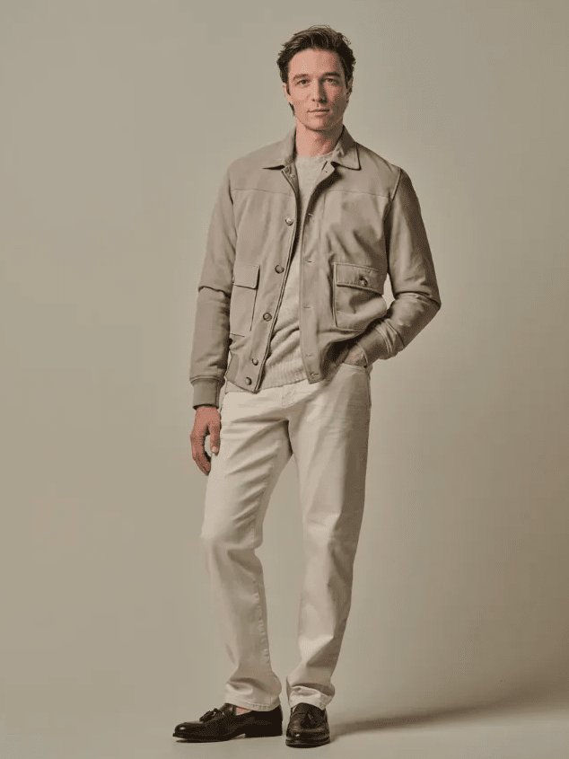 PROFUOMO - Beige Suède Bomber Jassen Profuomo 