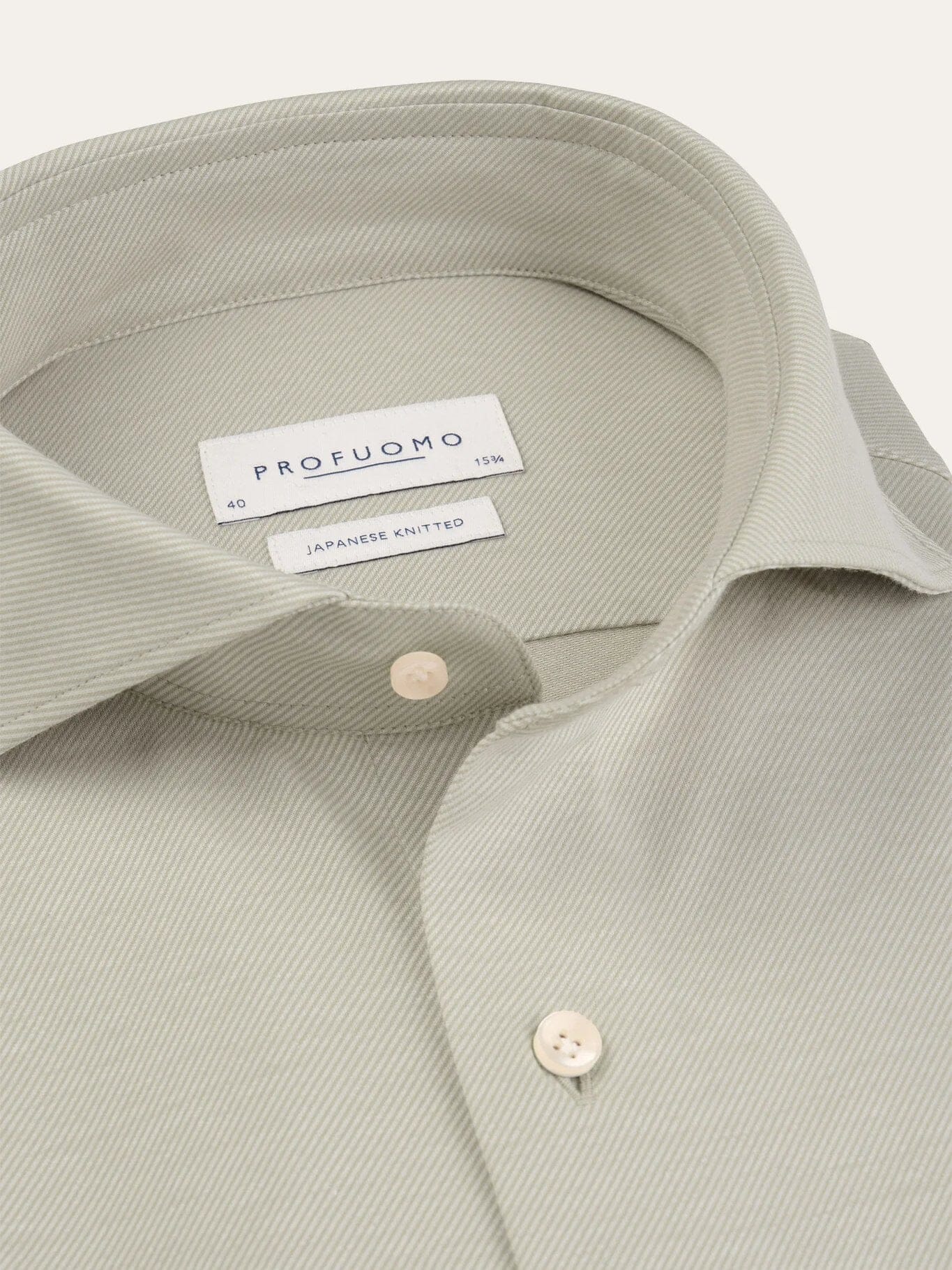 PROFUOMO - Beige Twill Japanese Knitted Shirt Hemden Profuomo 