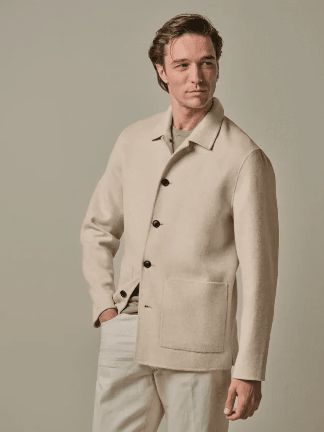 PROFUOMO - Beige Wol Single Layer Overshirt Hemden Profuomo 