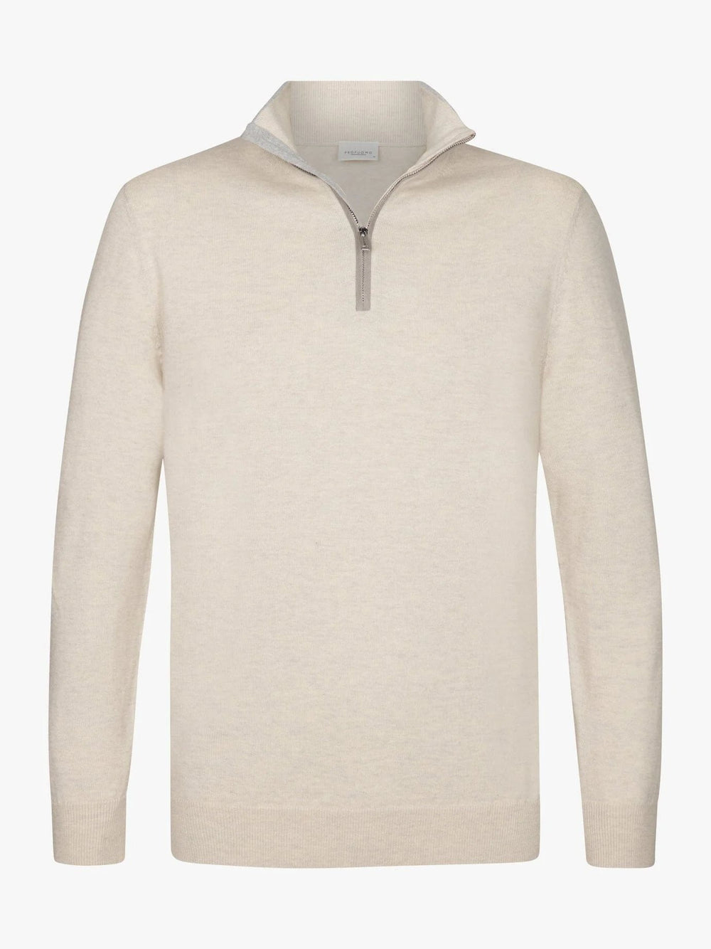 PROFUOMO - Beige Wool Blend Half Zip Truien Profuomo 