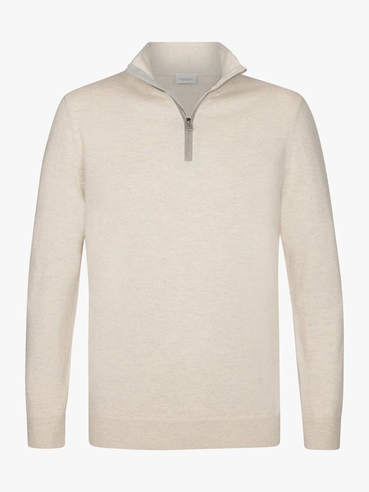 
                  
                    PROFUOMO - Beige Wool Blend Half Zip Truien Profuomo 
                  
                