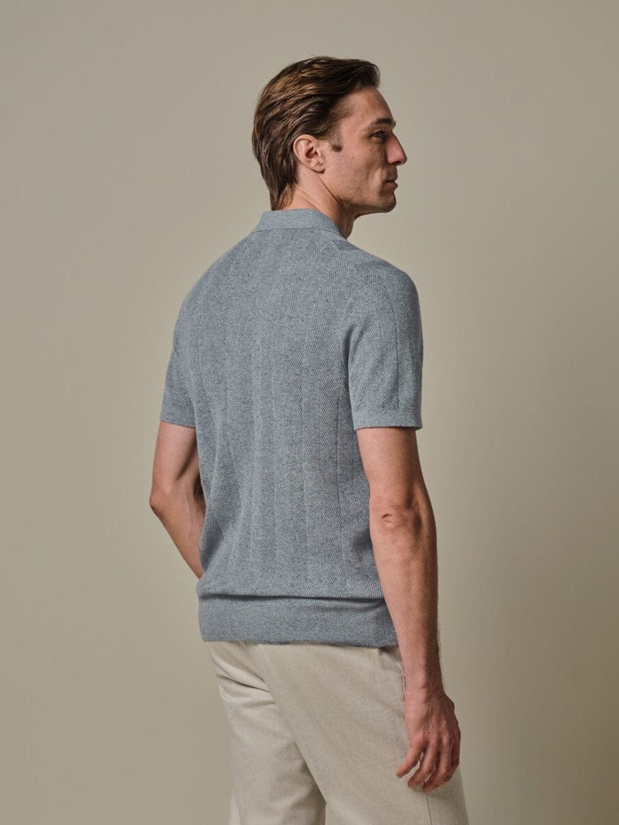 
                  
                    PROFUOMO - Blue cotton linen polo Polo's Profuomo 
                  
                
