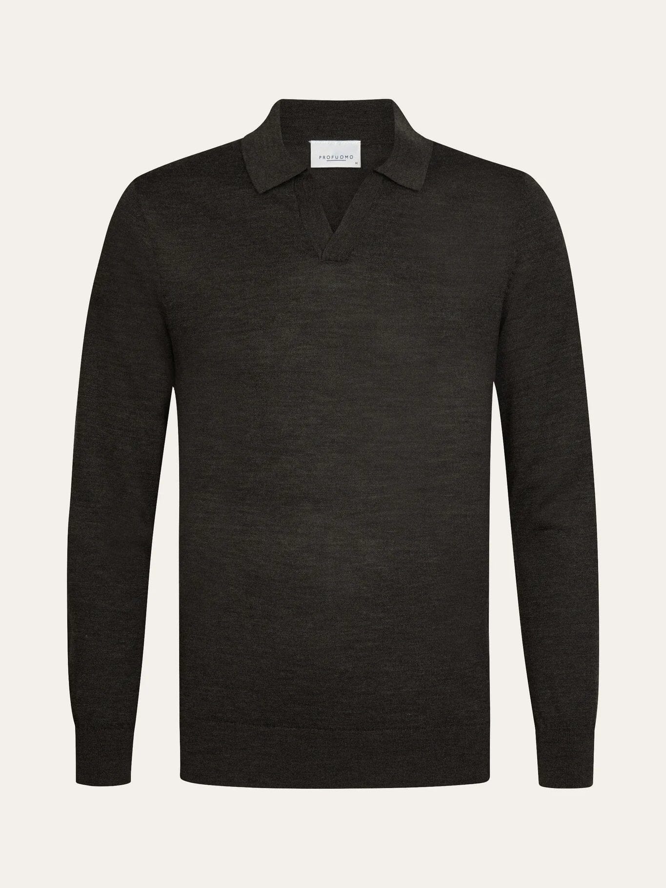 
                  
                    PROFUOMO - Brown merino open collar polo Truien Profuomo 
                  
                