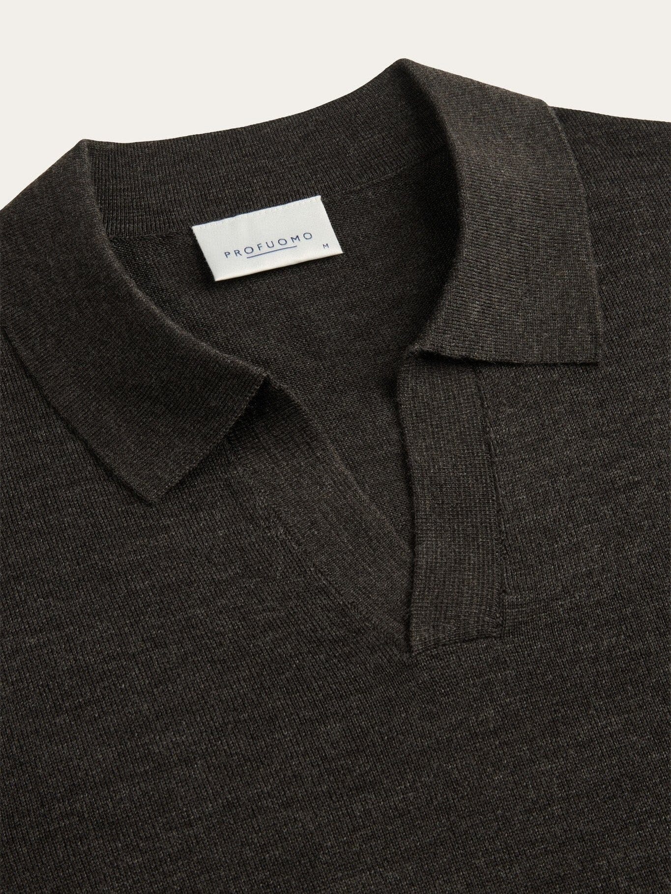 
                  
                    PROFUOMO - Brown merino open collar polo Truien Profuomo 
                  
                