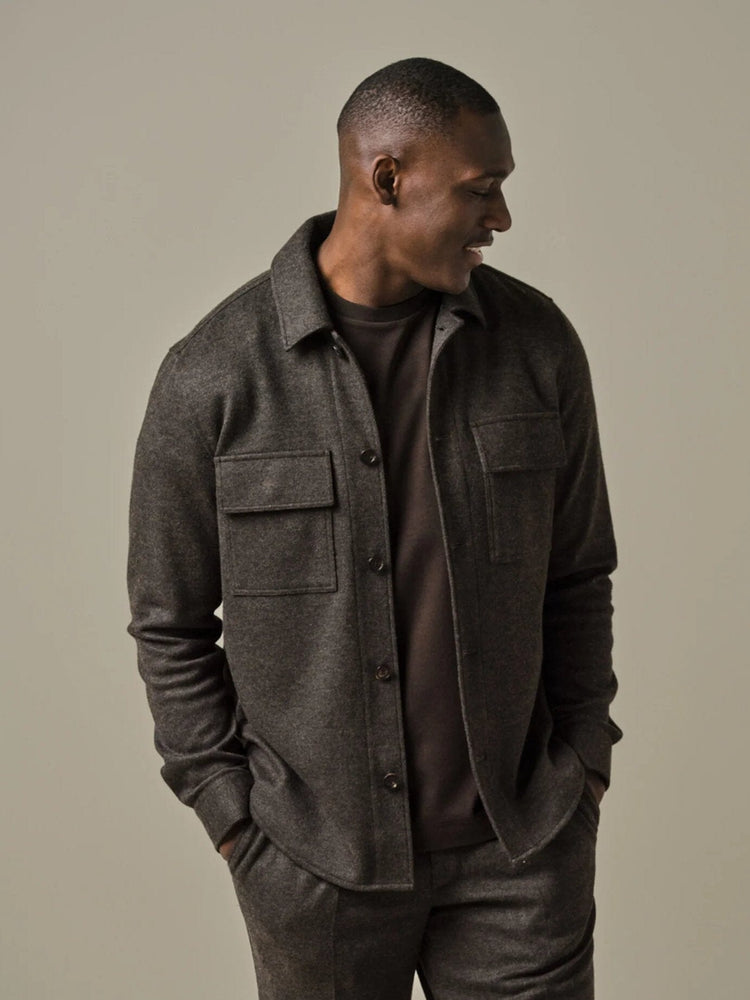 PROFUOMO - Brown Wool Knitted Shirt Hemden Profuomo 