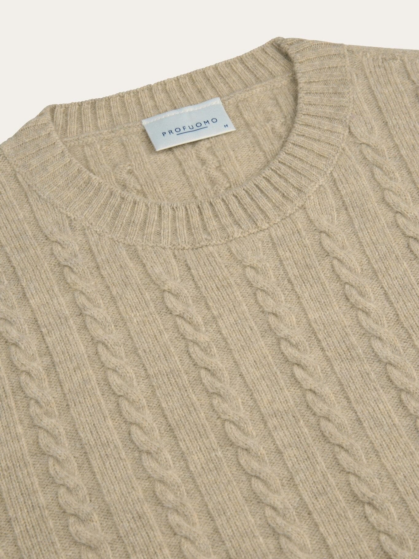 
                  
                    PROFUOMO - Cable Knit Trui Beige Truien Profuomo 
                  
                