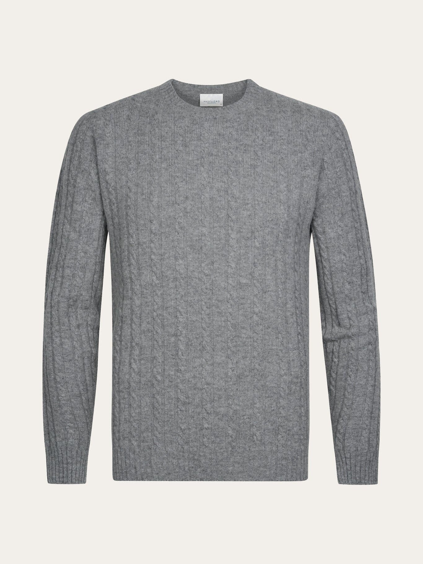 
                  
                    PROFUOMO - Cable Knit Trui Lichtgrijs Truien Profuomo 
                  
                
