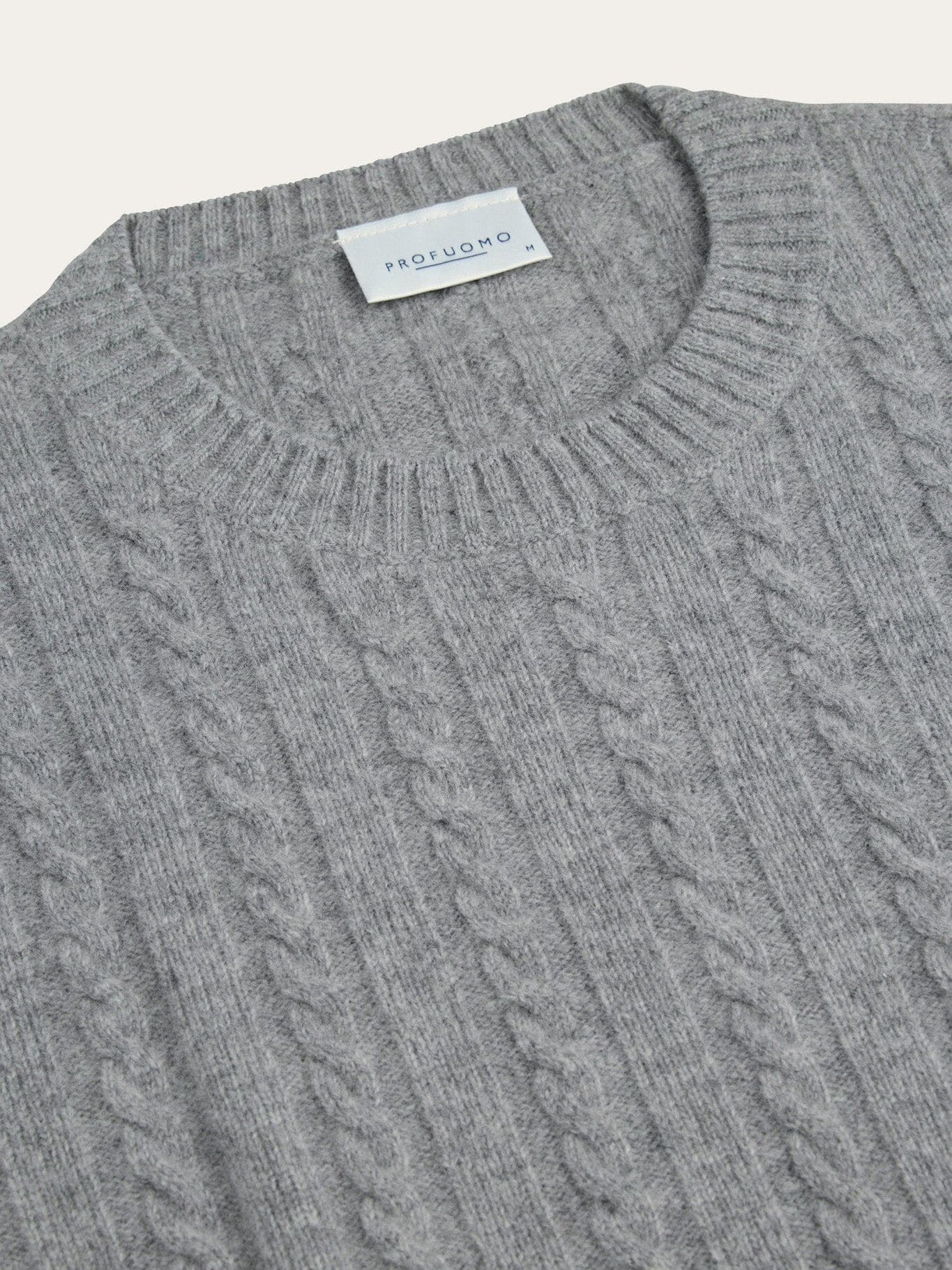 
                  
                    PROFUOMO - Cable Knit Trui Lichtgrijs Truien Profuomo 
                  
                