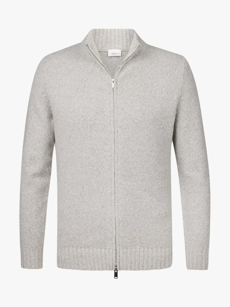 
                  
                    PROFUOMO - Cardigan FulL Zip Boiled Wool Grijs Truien Profuomo 
                  
                