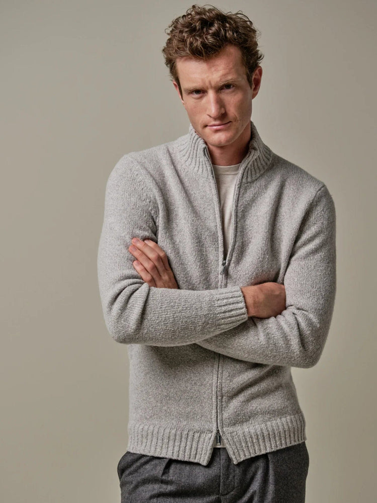 
                  
                    PROFUOMO - Cardigan FulL Zip Boiled Wool Grijs Truien Profuomo 
                  
                