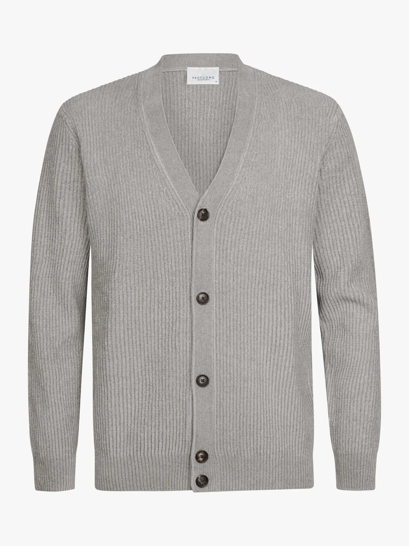 
                  
                    PROFUOMO - Chenille Cotton Cardigan Grijs Truien Profuomo 
                  
                