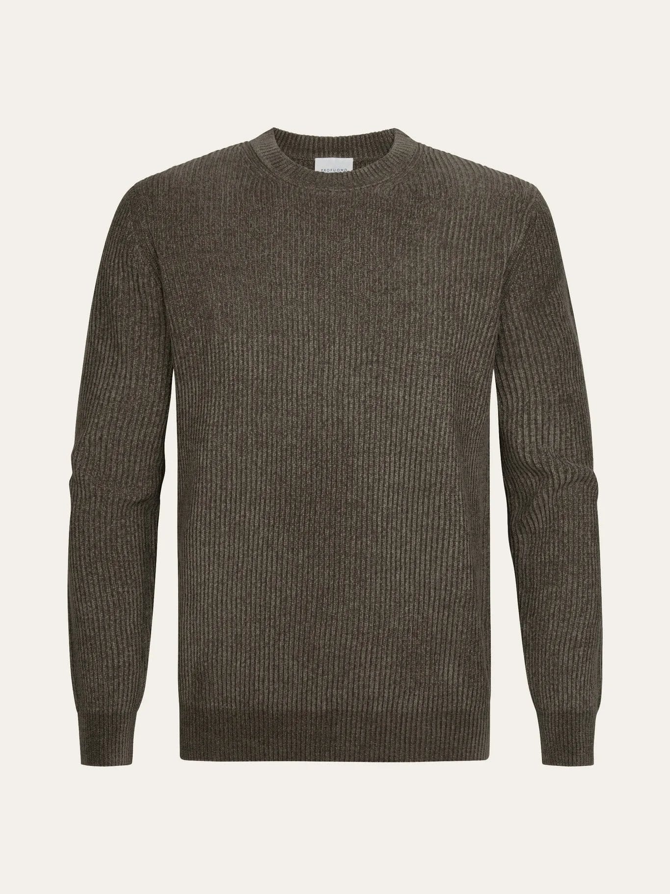 
                  
                    PROFUOMO - Chenille Cotton Crewneck Taupe Truien Profuomo 
                  
                
