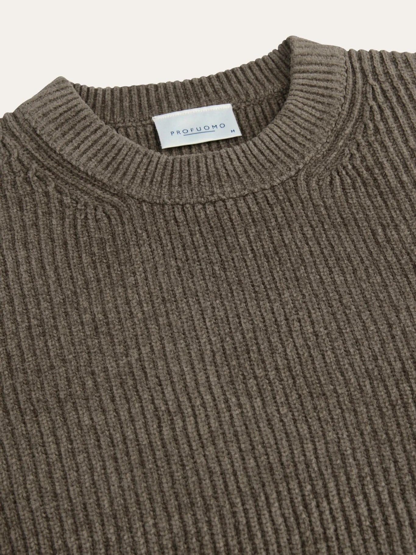 
                  
                    PROFUOMO - Chenille Cotton Crewneck Taupe Truien Profuomo 
                  
                