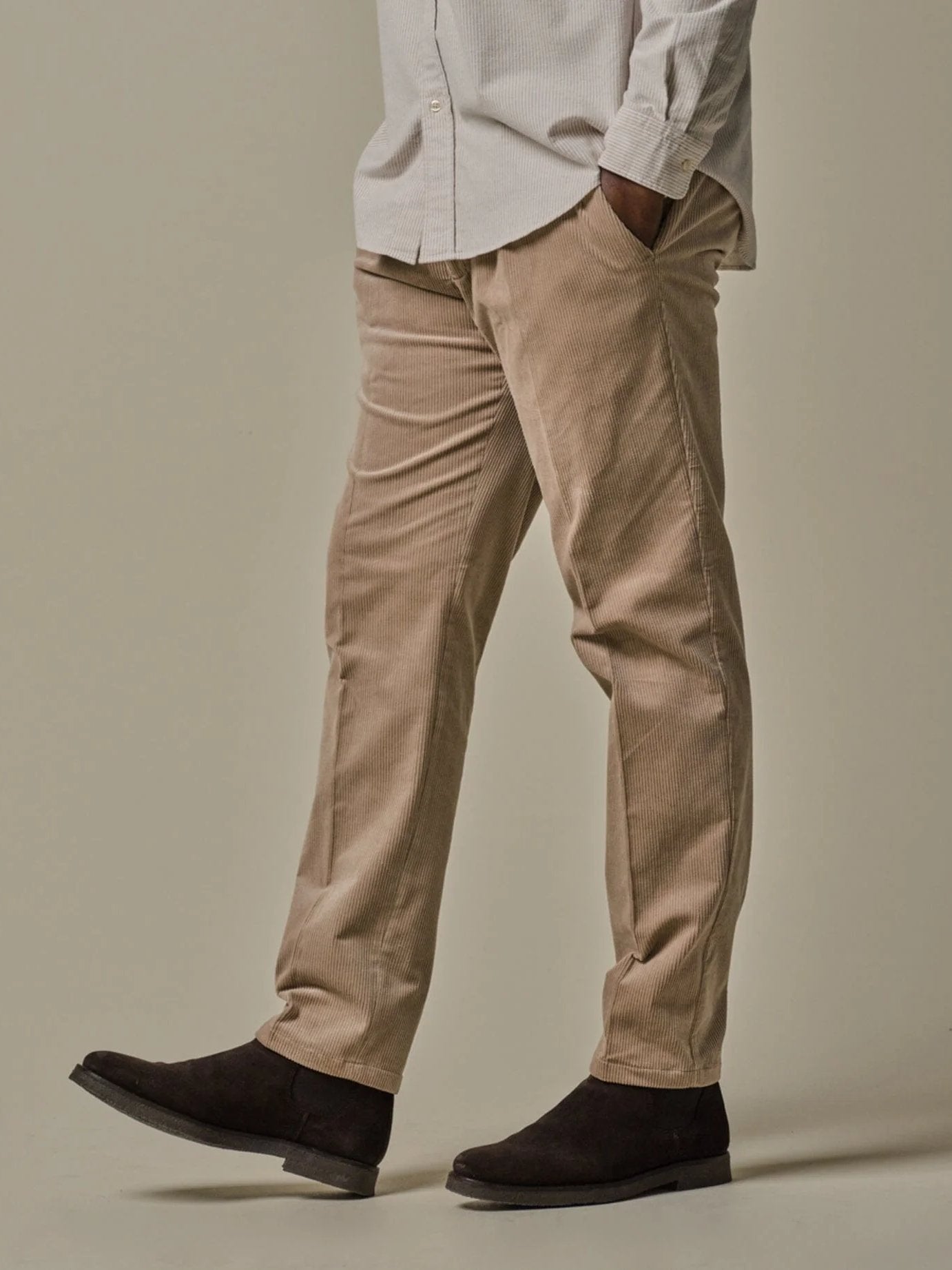 PROFUOMO - Corduroy Broek Beige Broeken Profuomo 