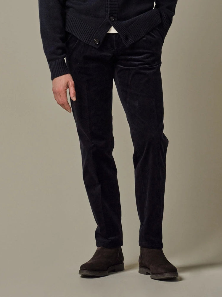 PROFUOMO - Corduroy Broek Blauw Broeken Profuomo 