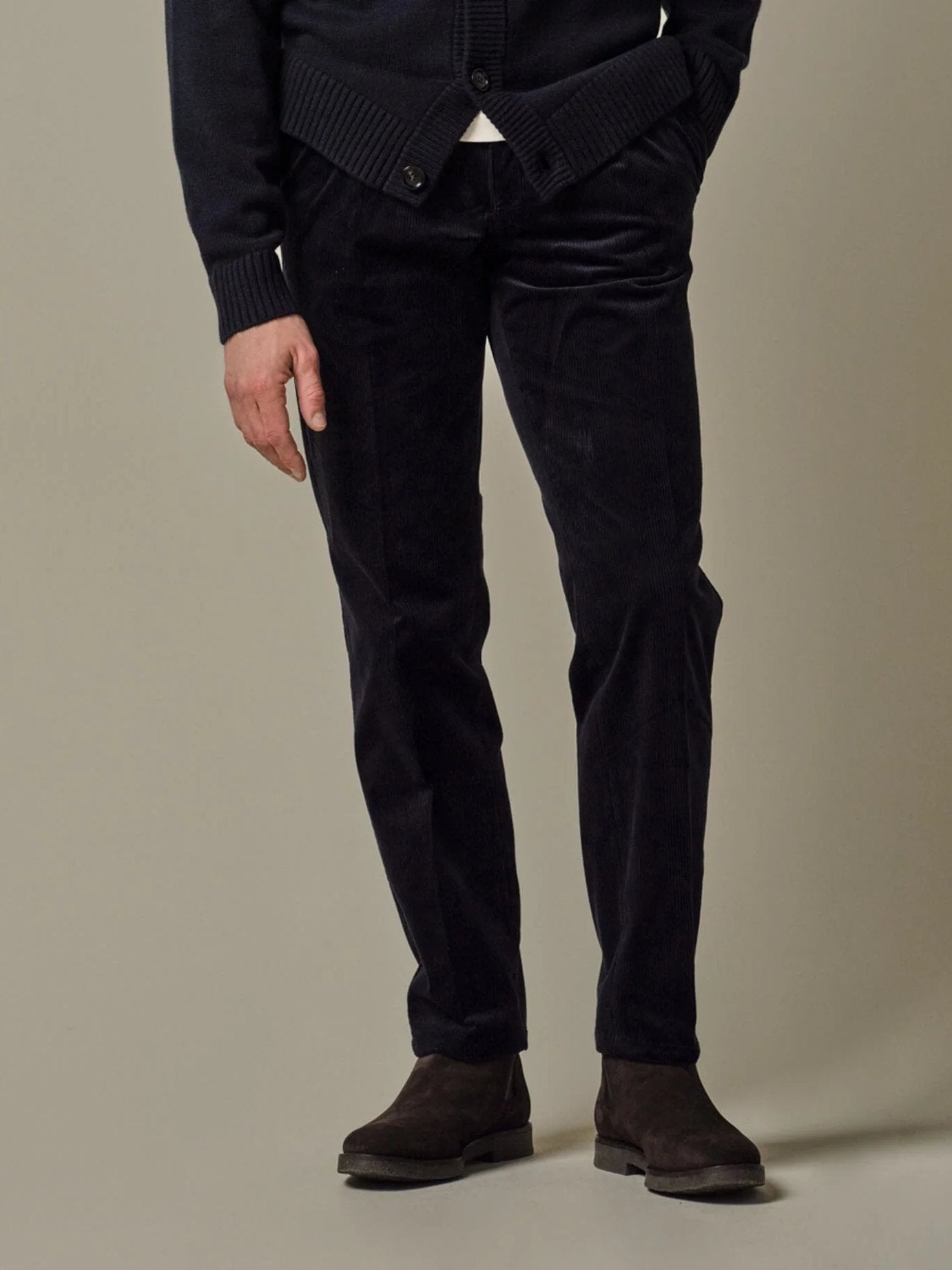 PROFUOMO - Corduroy Broek Blauw Broeken Profuomo 