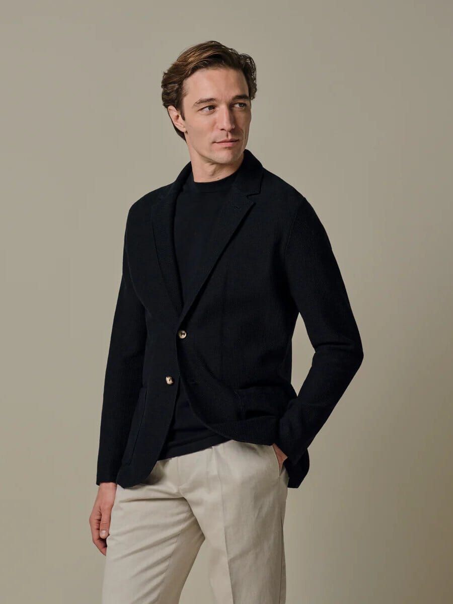 PROFUOMO - Cotton Blazer Jacket Navy Blazers & kostuums Profuomo 