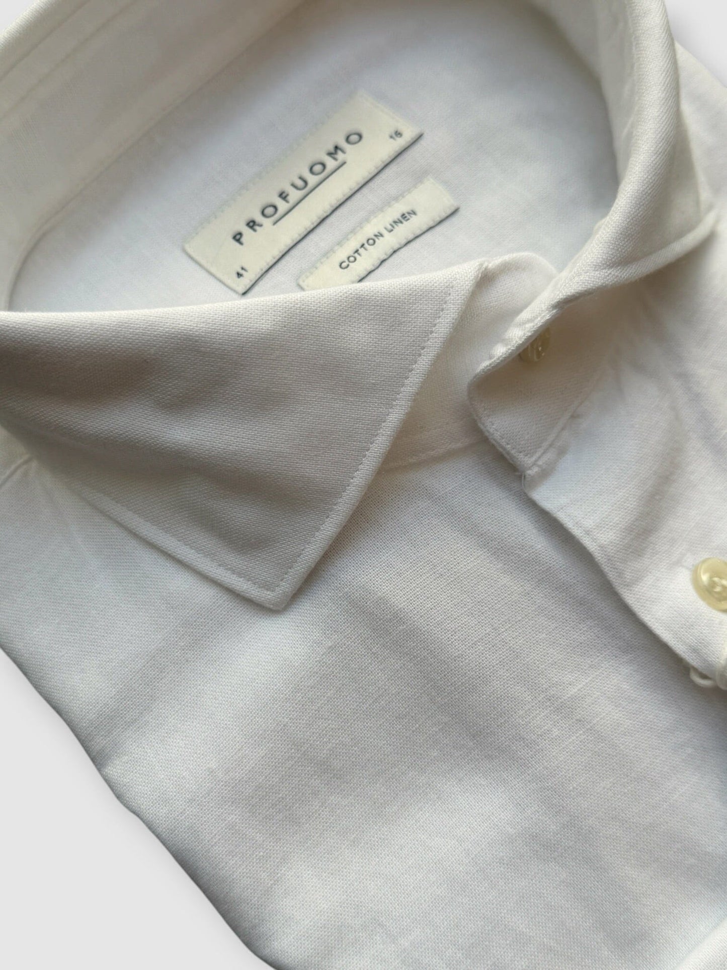 PROFUOMO - Cotton Linen Shirt White Hemden Profuomo 