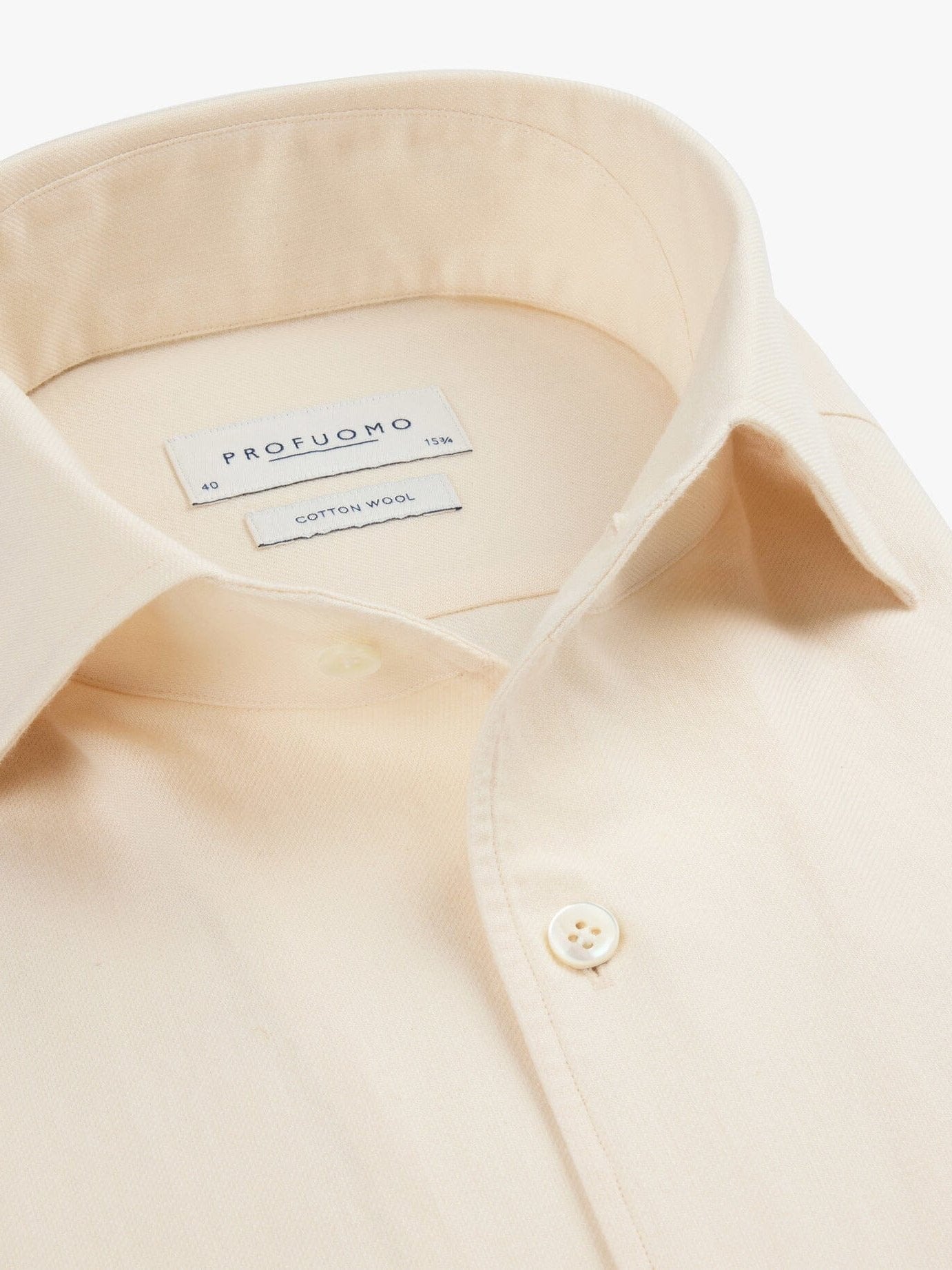 PROFUOMO - Cotton Wool One Piece Collar Lichtbeige Hemden Profuomo 
