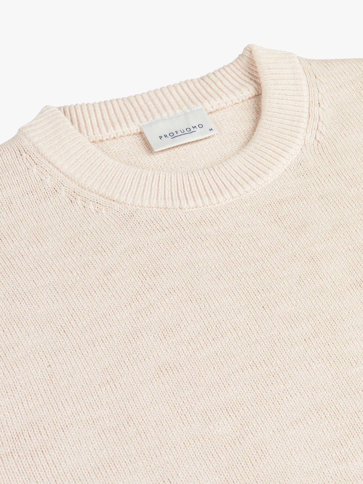 PROFUOMO - Crew Neck Sweater Off White Truien Profuomo 