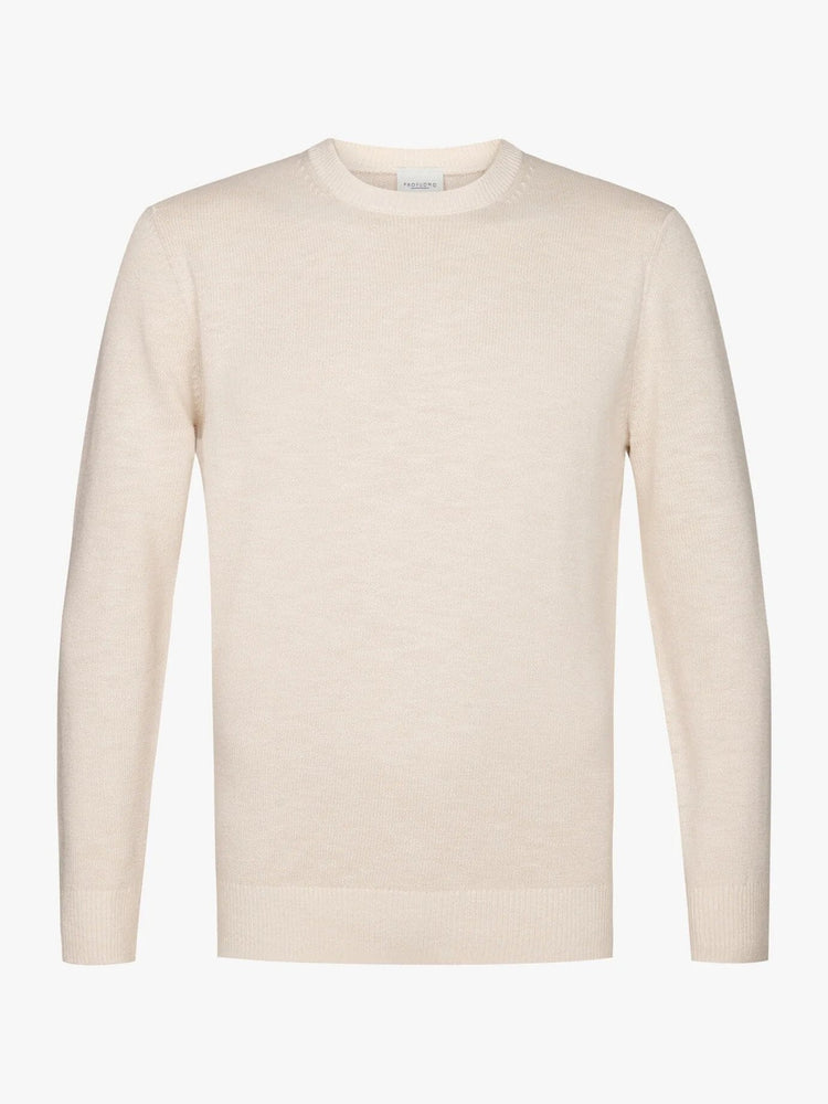 PROFUOMO - Crew Neck Sweater Off White Truien Profuomo 