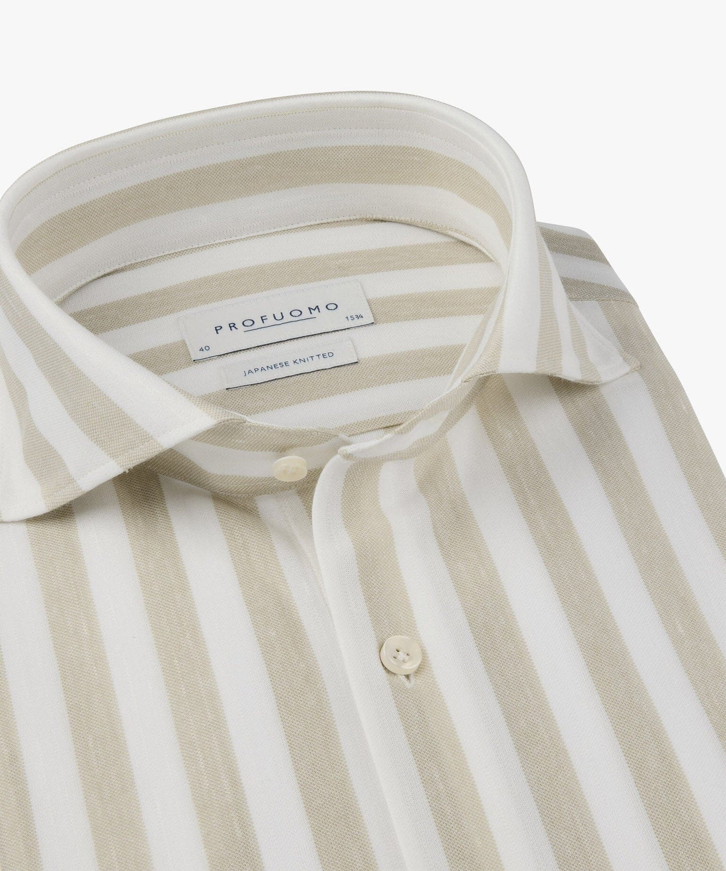 PROFUOMO - Dark beige Japanese knitted shirt Hemden Profuomo 