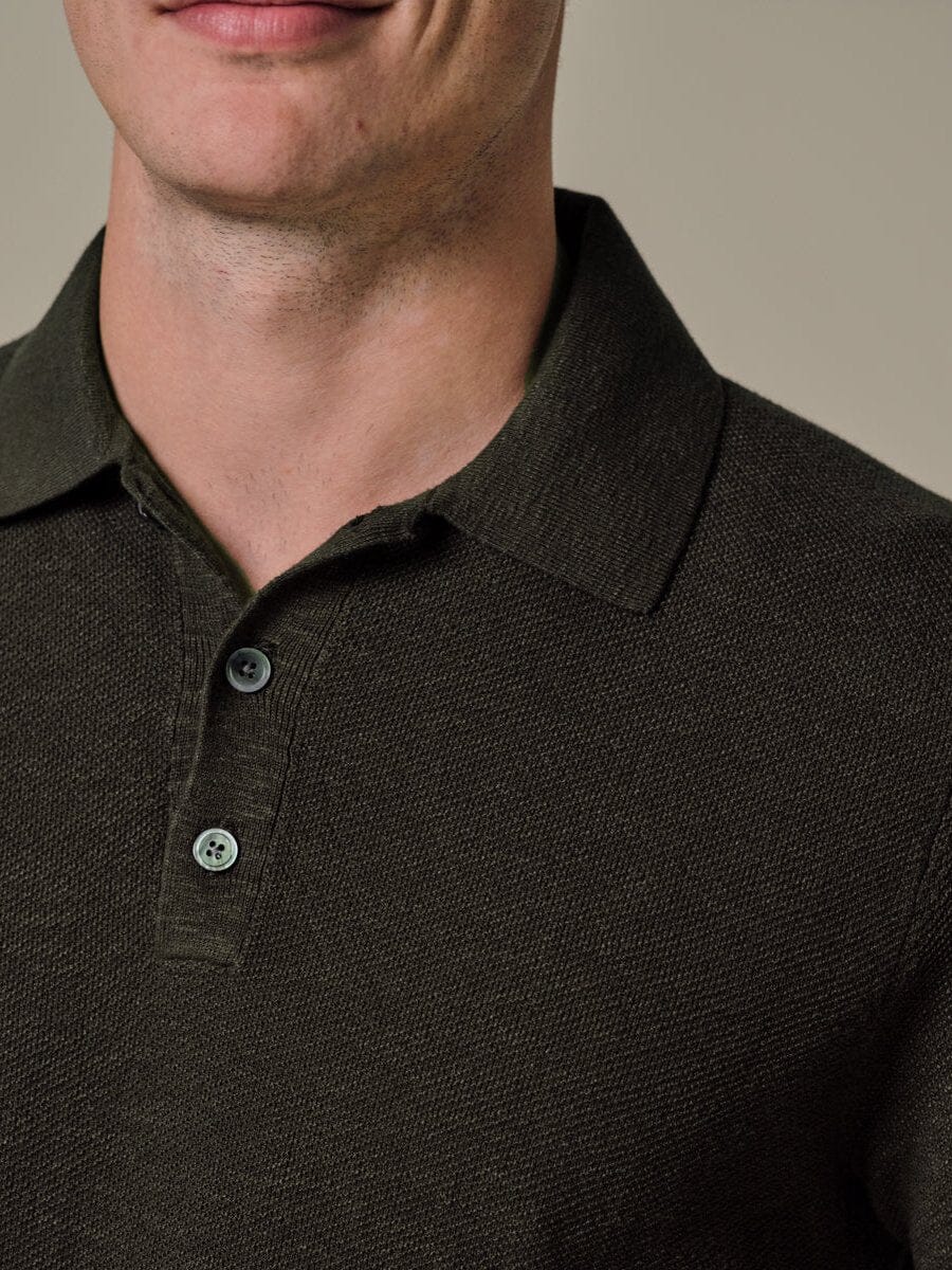 
                  
                    PROFUOMO - Dark Brown Cotton Linen Polo Polo's Profuomo 
                  
                