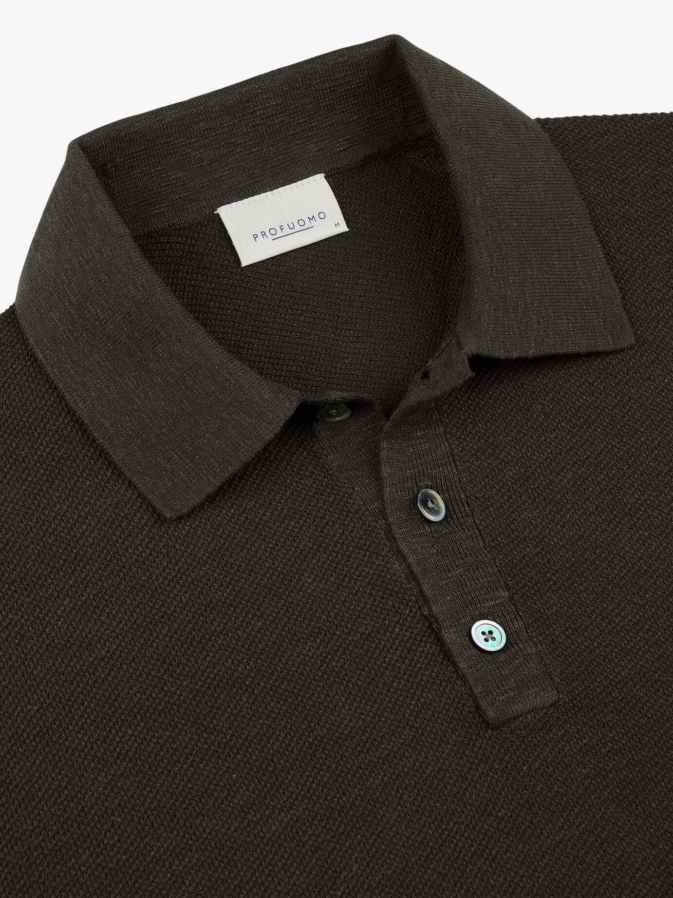 PROFUOMO - Dark Brown Cotton Linen Polo Polo's Profuomo 