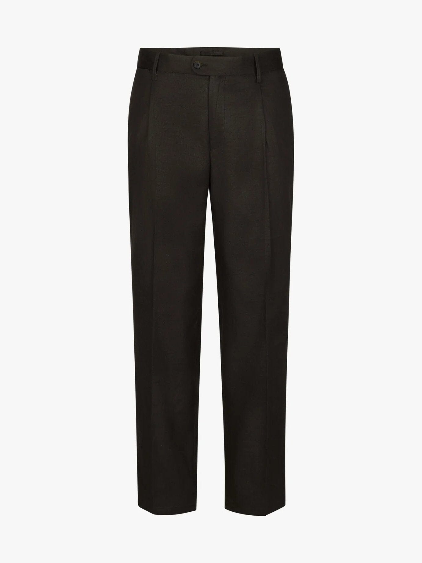 PROFUOMO - Dark Brown Linen Cotton Trousers Broeken Profuomo 
