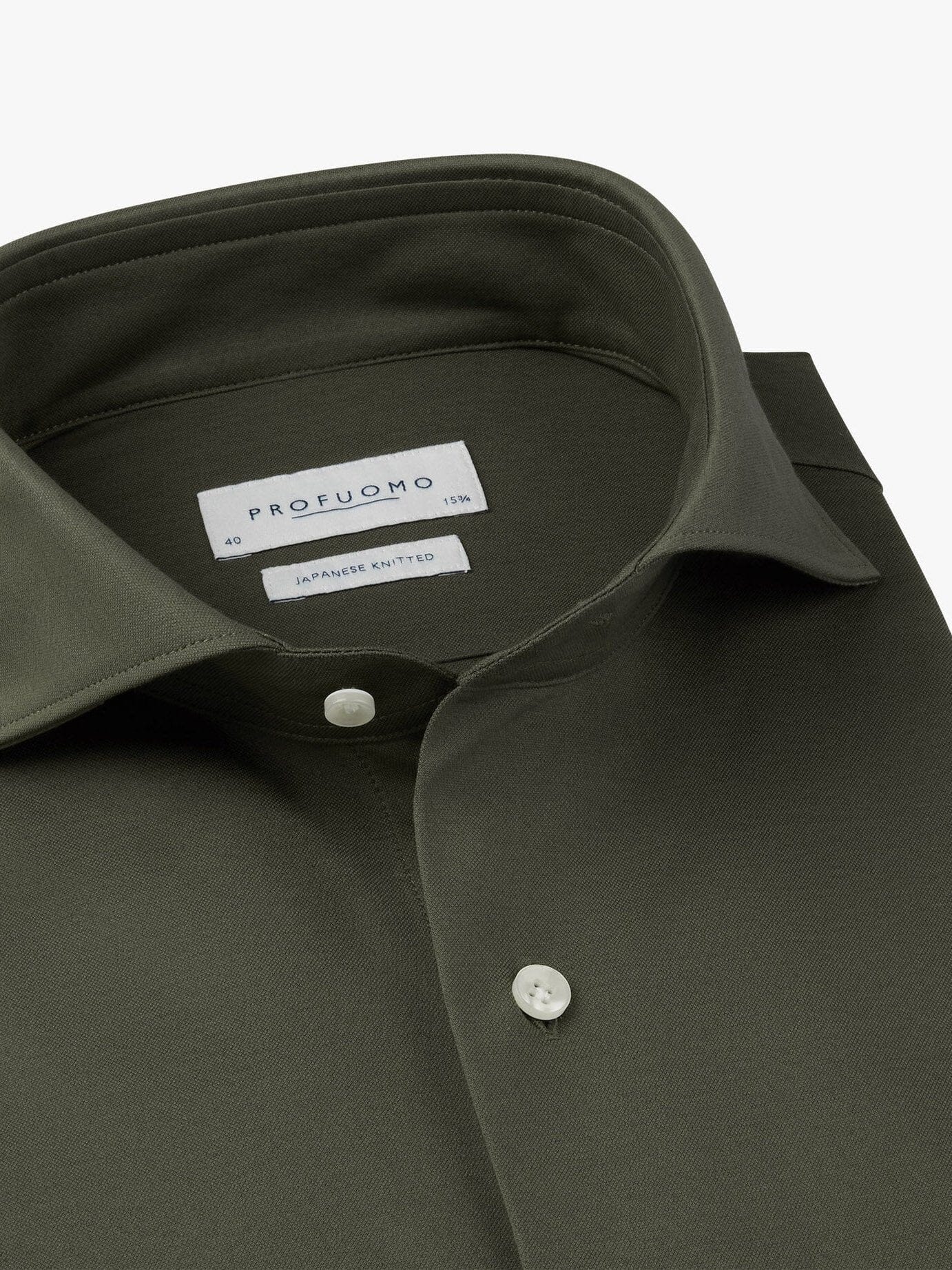 PROFUOMO - Dark Green Japanese Knitted Shirt Hemden Profuomo 