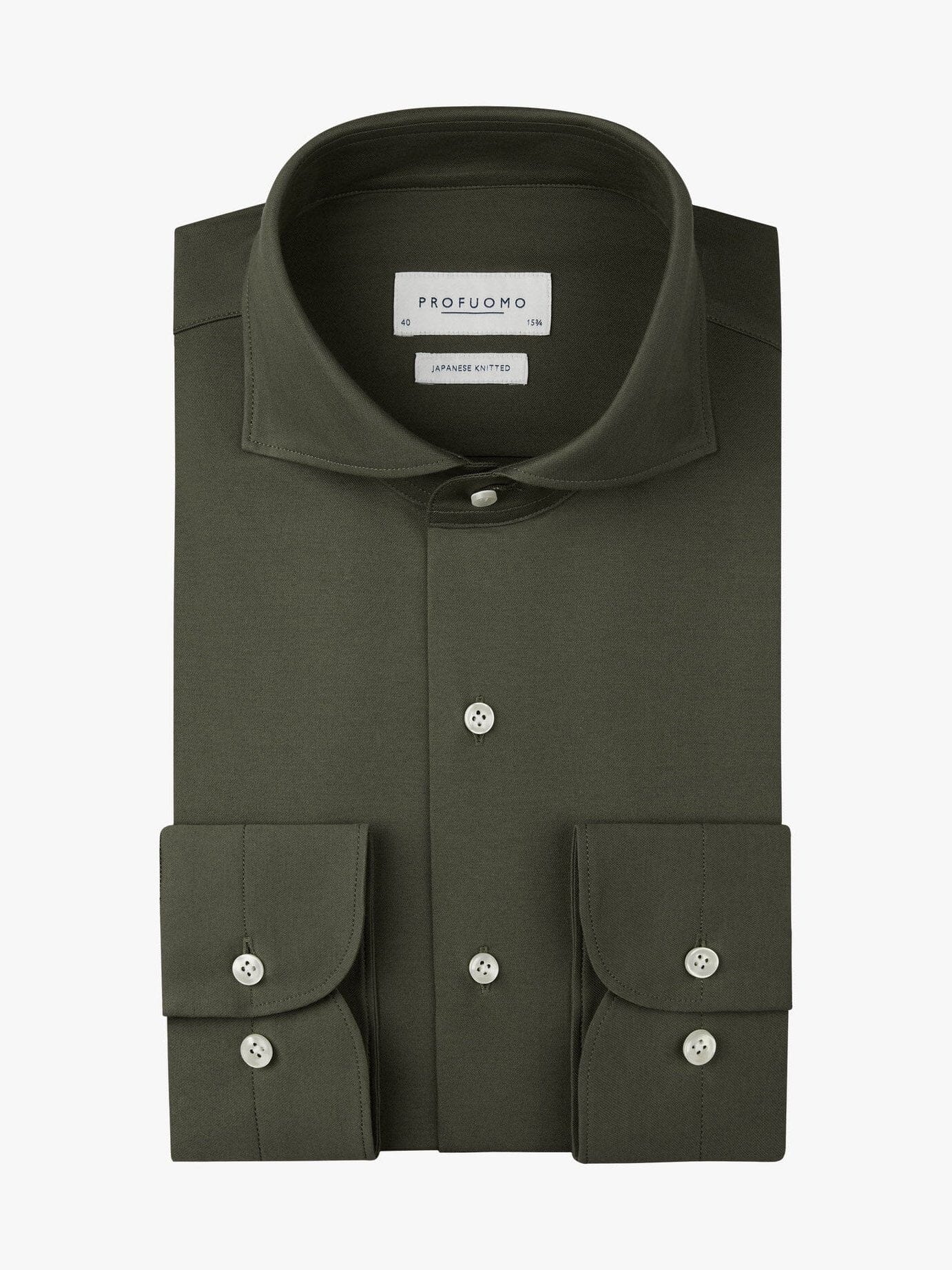 PROFUOMO - Dark Green Japanese Knitted Shirt Hemden Profuomo 