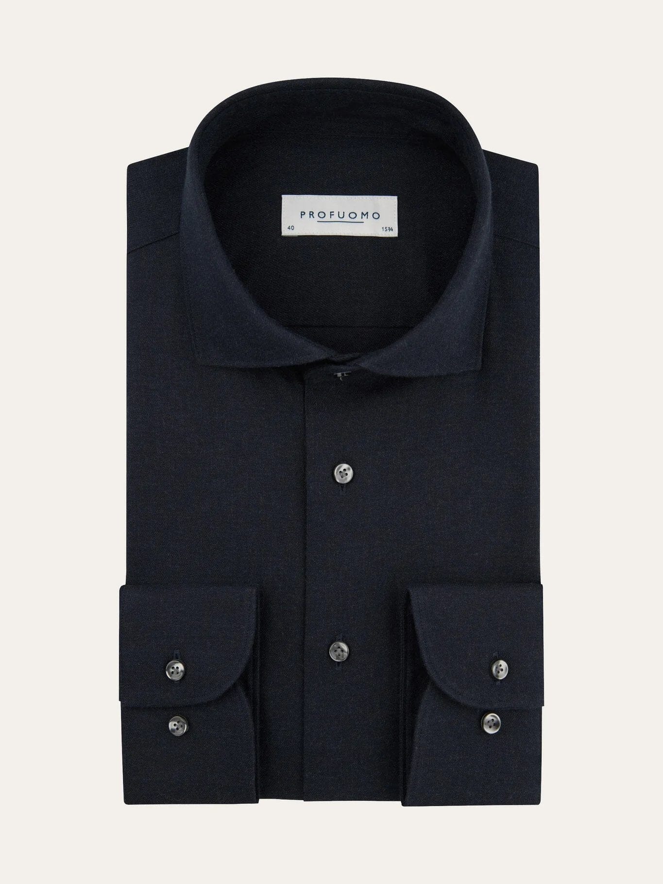PROFUOMO - Flannel Cotton Hemd Donkerblauw Hemden Profuomo 