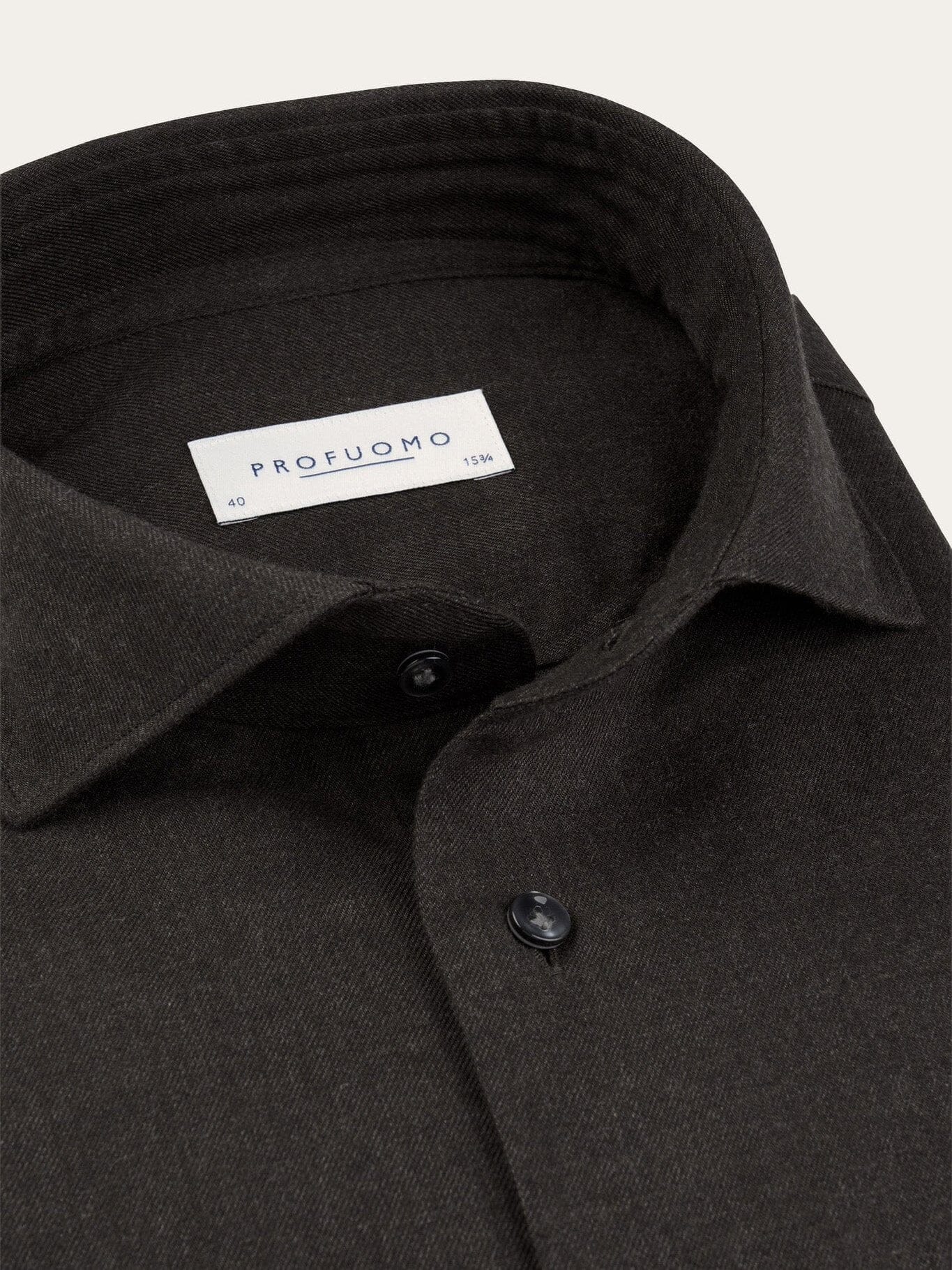 PROFUOMO - Flannel Cotton Hemd Donkerbruin Hemden Profuomo 