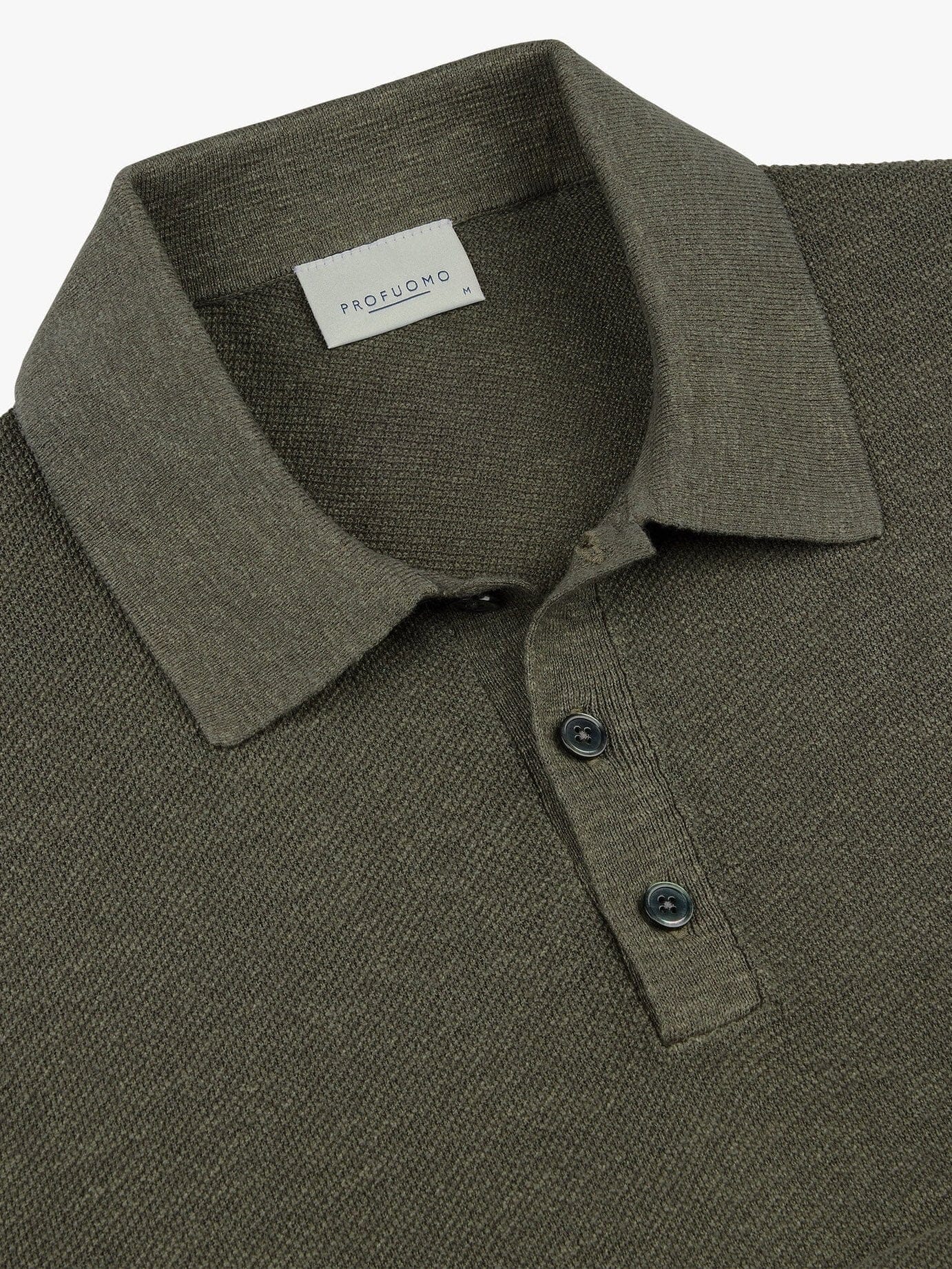 PROFUOMO - Green Cotton Linen Polo Polo's Profuomo 